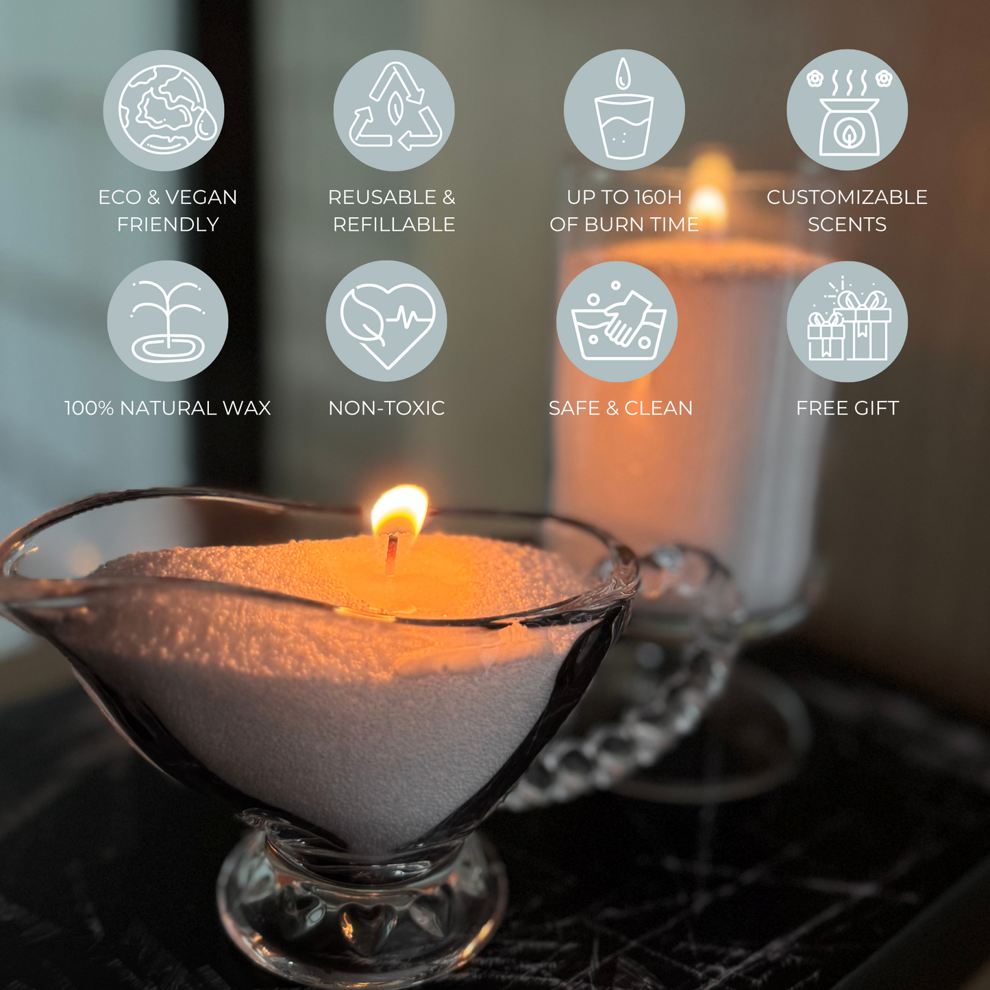 Pearled Candle 20oz/567g + 35 Wicks – Includes a Free DIY Gift Pack, Ideal for event planners & decor lovers, Scent-Free, 100% Plant-based wax